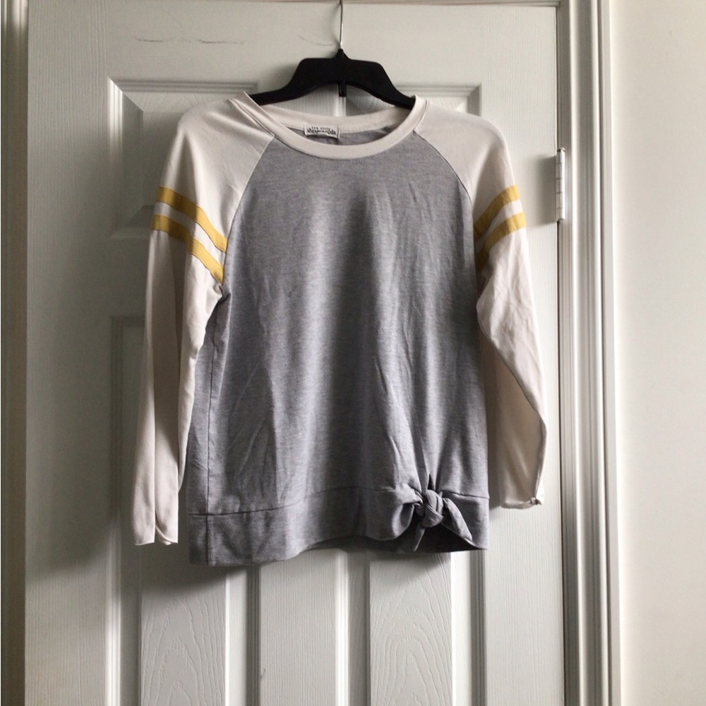 ten sixty sherman girls long sleeve baseball tee with tie front - size girls xl